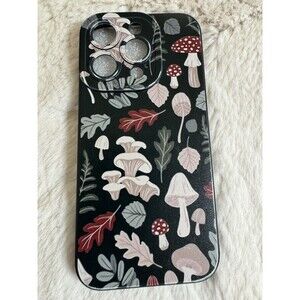 IPhone 15 Pro Phone Case Cottagecore  Mushrooms Boho Black Fall New Unbranded